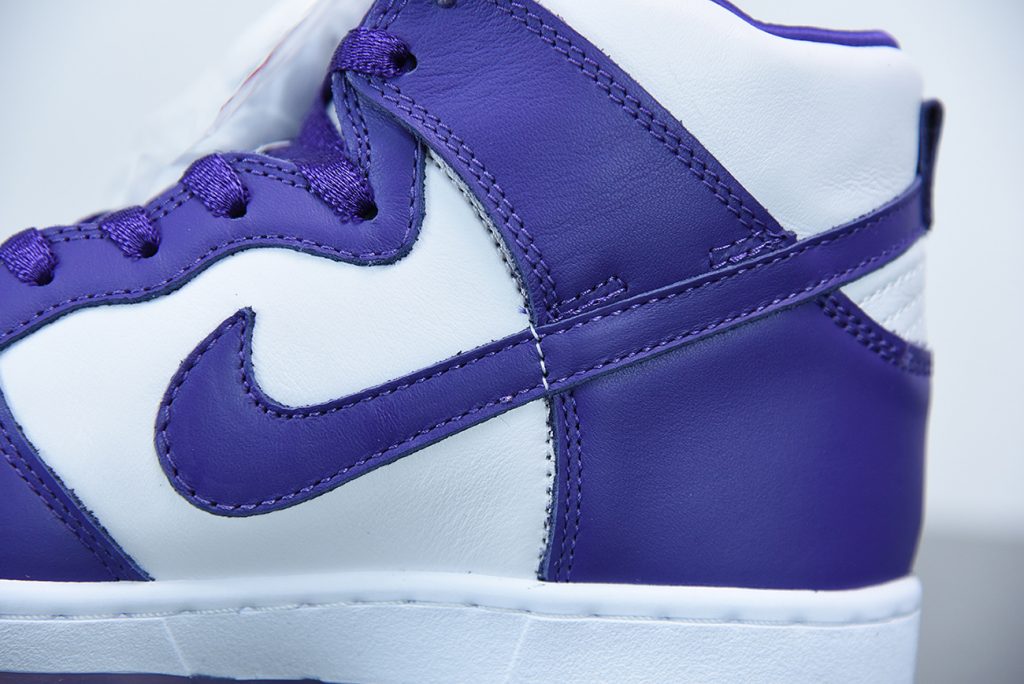 purple and white nike dunks