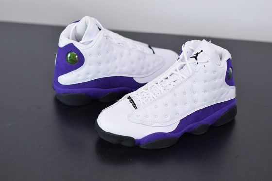 Air Jordan 13 Retro Lakers Men's Shoe - White/Black/Court Purple/University Gold - 10