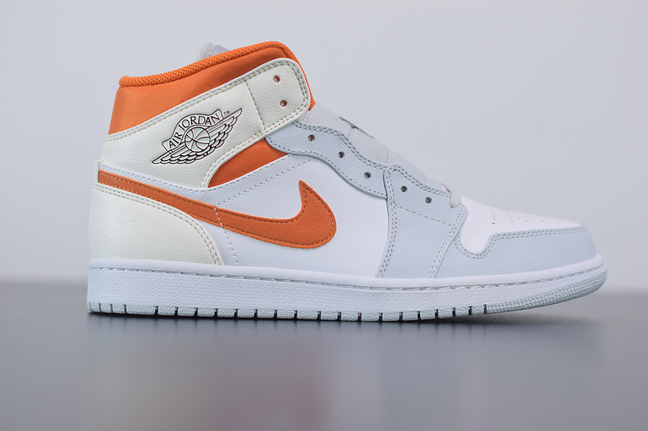 jordan 1 mid starfish pure platinum