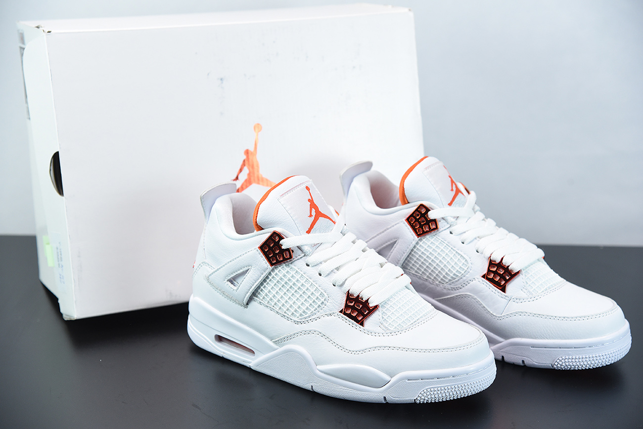 jordan 4 orange and white