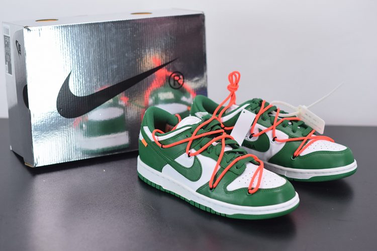 Off White x Nike Dunk Low Pine Green CT0856 100 750x500