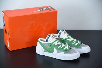 Sacai x Nike Blazer Low Medium Grey Classic Green White DD1877 001 346x231