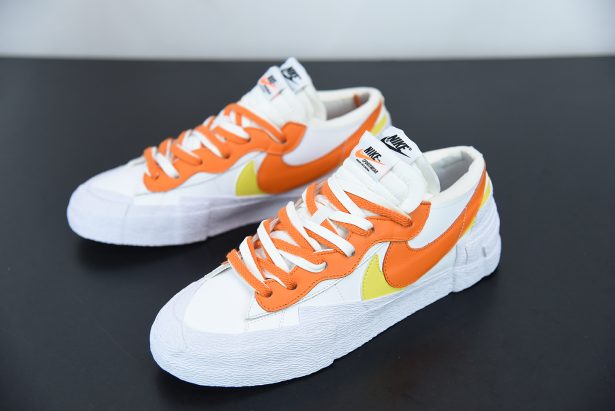 Sacai x Nike Blazer Low White Magma Orange White For Sale 3 615x411