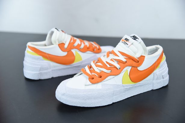 Sacai x Nike Blazer Low White Magma Orange White For Sale 4 615x411