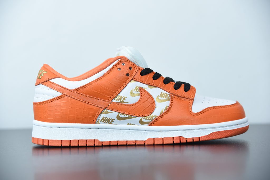 orange and white dunks gs