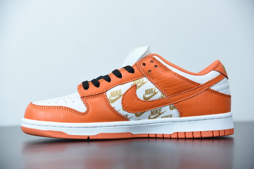 orange and white dunks gs