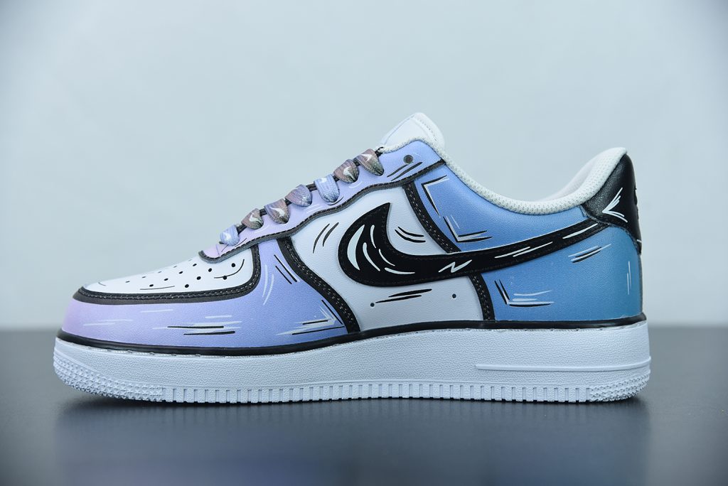 custom air force 1 blue and white