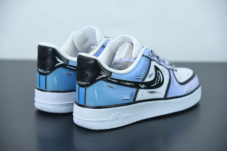 blue and white custom air force 1