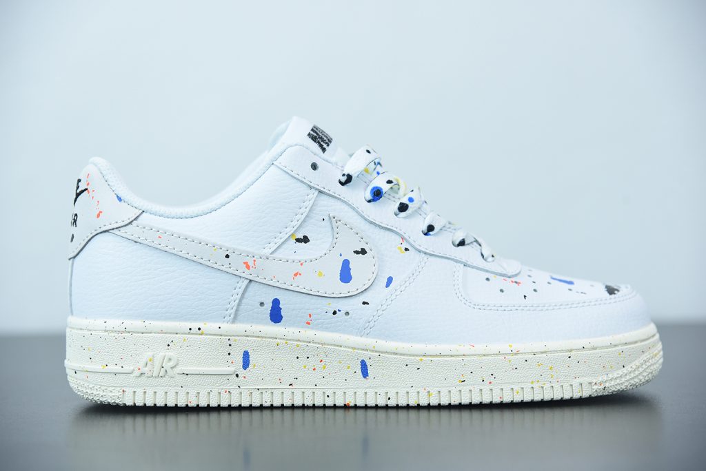 air force 1 paint splatter white
