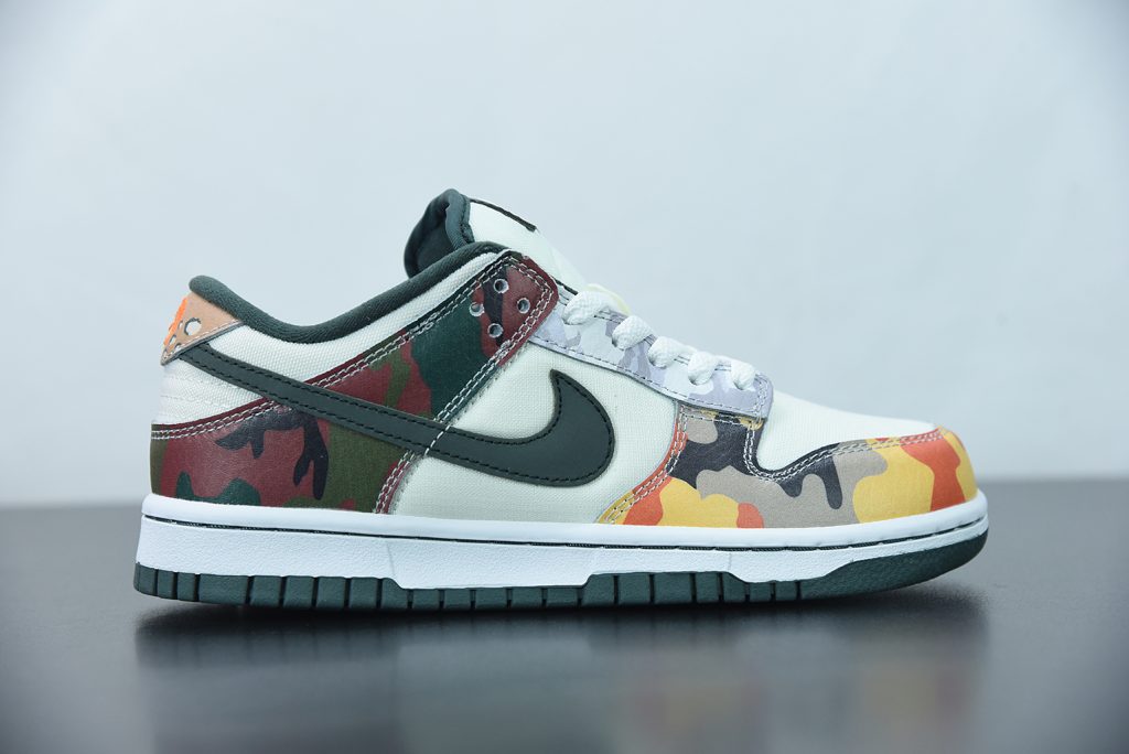 dunk low trainers sail vintage green total orange white