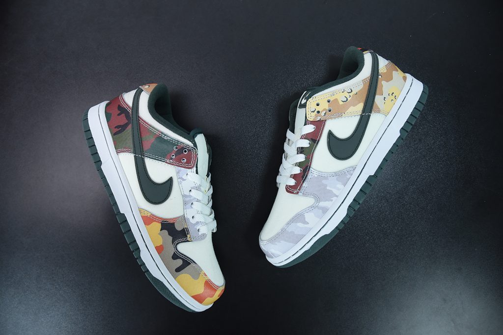 dunk low trainers sail vintage green total orange white