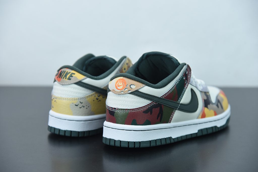 dunk low trainers sail vintage green total orange white