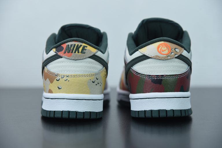 dunk low trainers sail vintage green total orange white