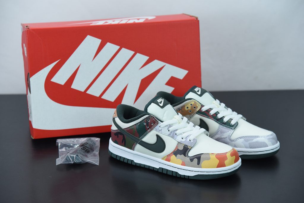 dunk low trainers sail vintage green total orange white