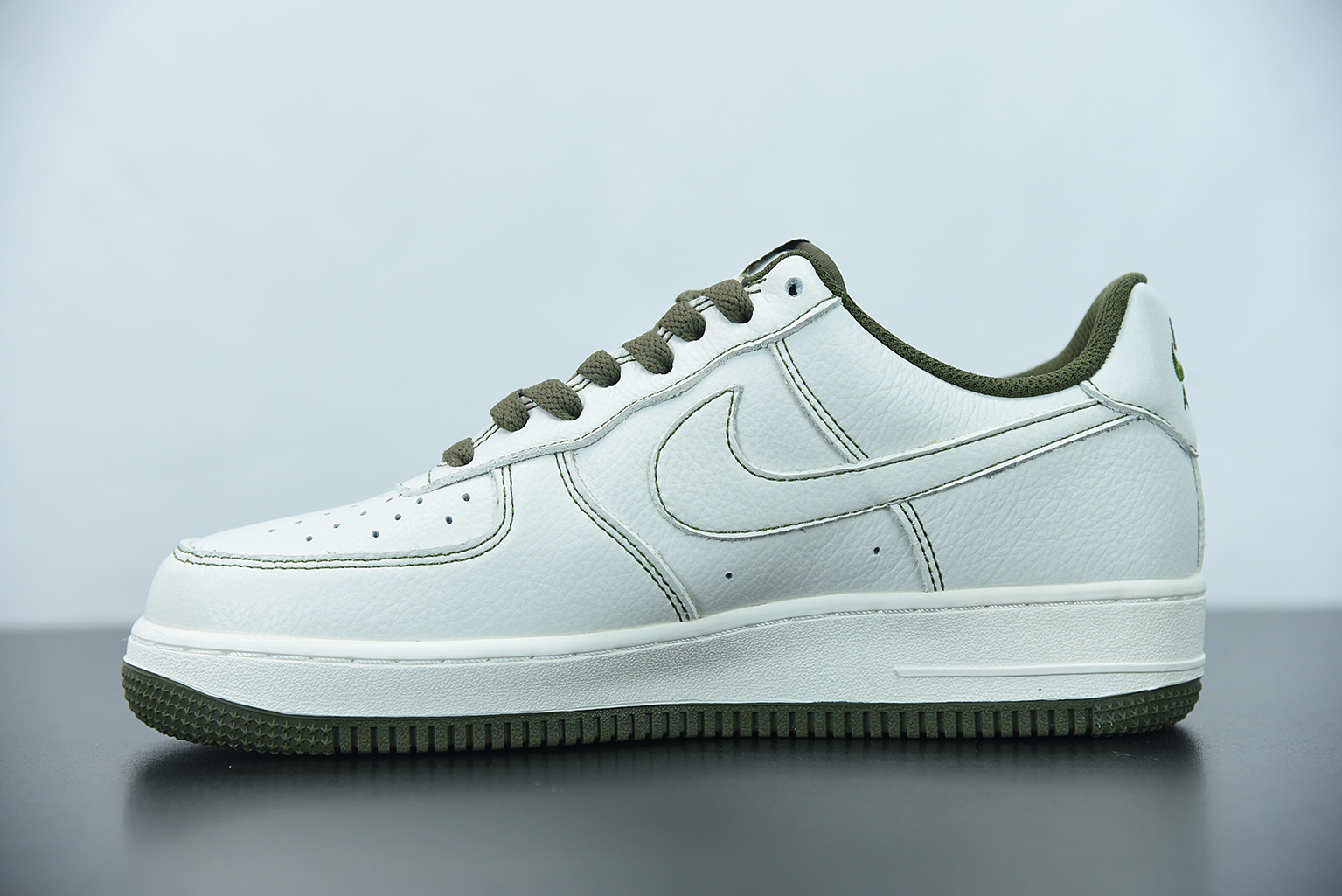 Nike Air Force 1 '07 Sneakers in Khaki and White-Green