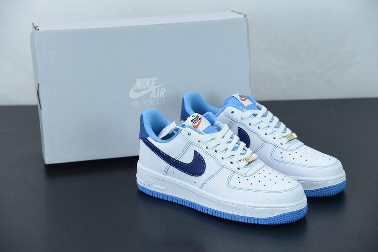 white air force 1 blue bottom