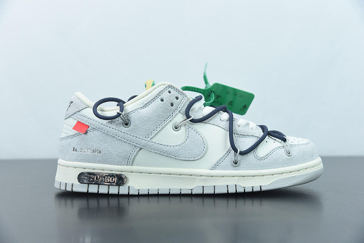Off - White x Nike Dunk Low “20 of 50” Grey White Green For Sale