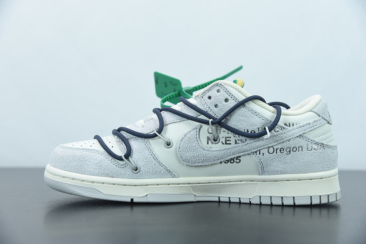 Off - White x Nike Dunk Low “20 of 50” Grey White Green For Sale