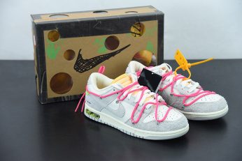 Off White x Nike Dunk Low 17 of50 Sail Grey Hyper Pink For Sale 346x231