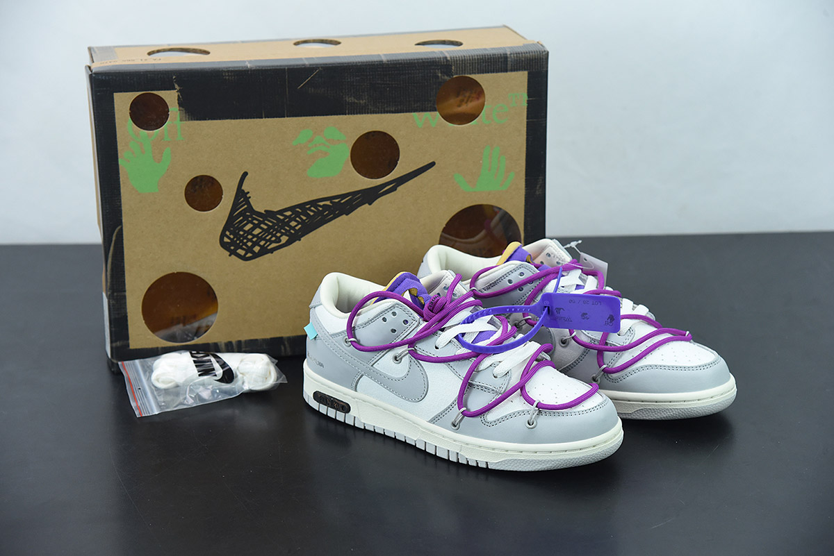 Maakte zich klaar Sicilië pot Off - White x interior Nike Dunk Low “Lot 28 of 50” Sail/Grey/Hyper Violet  For Sale – Tra-incShops - all interior nike shoes made in 2012 2016 calendar