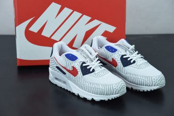 Nike Air Max 90 Euro Tour White Midnight Navy Red CW7574 100 For Sale 346x231