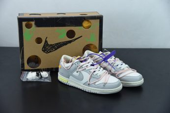 Off White x Nike Dunk Low 24 of 50 Sail Neutral Grey Washed Coral For Sale 346x231