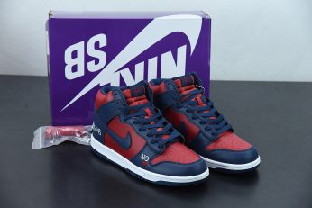 Supreme x Nike SB Dunk High By Any Means Red Navy 346x231