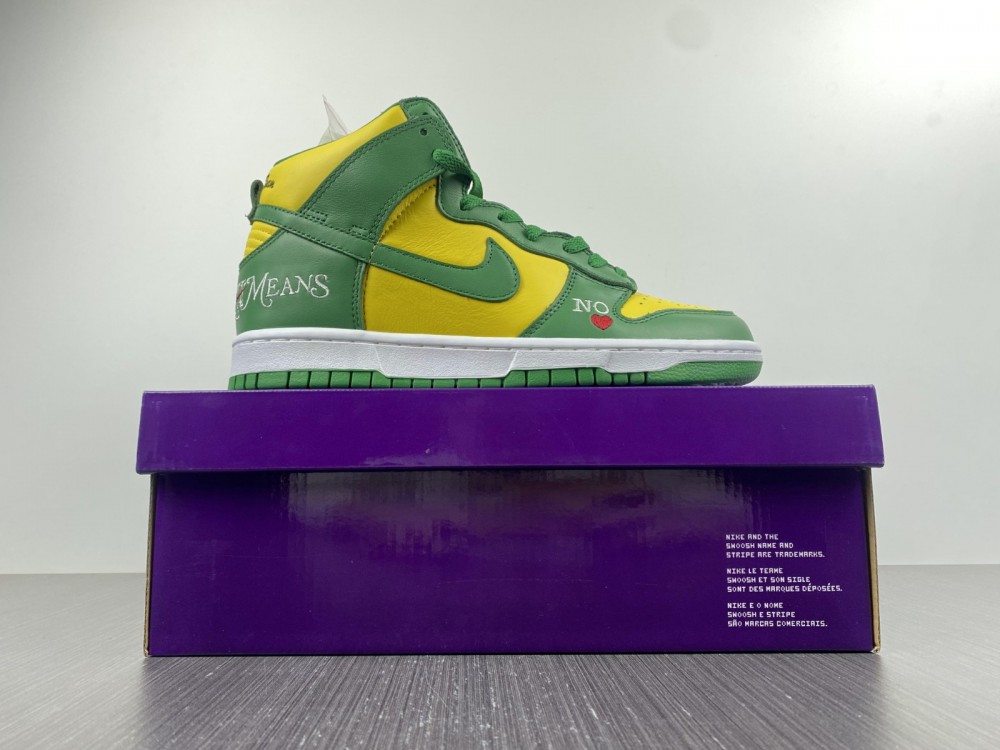 Supreme Nike SB Dunk High By Any Means Brazil DN3741-700