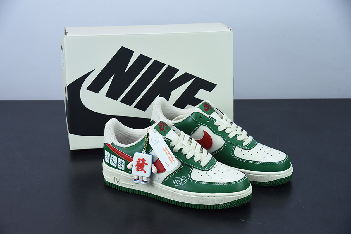 Custom Painted Nike Air Force 1 Low green Custom Sneakers 