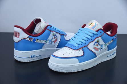 Custom Doraemon x Nike Air Force 1 Low White Blue For Sale 4 445x297
