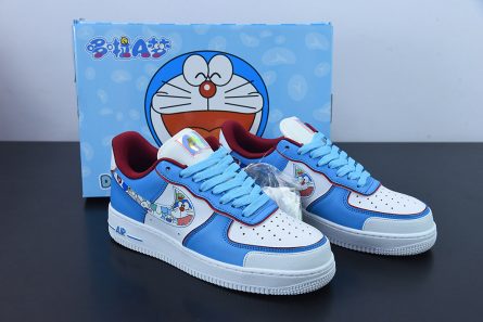 Custom Doraemon x Nike Air Force 1 Low White Blue For Sale 445x297