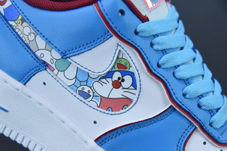 Custom Doraemon x Nike Air Force 1 Low White Blue For Sale 5 445x297