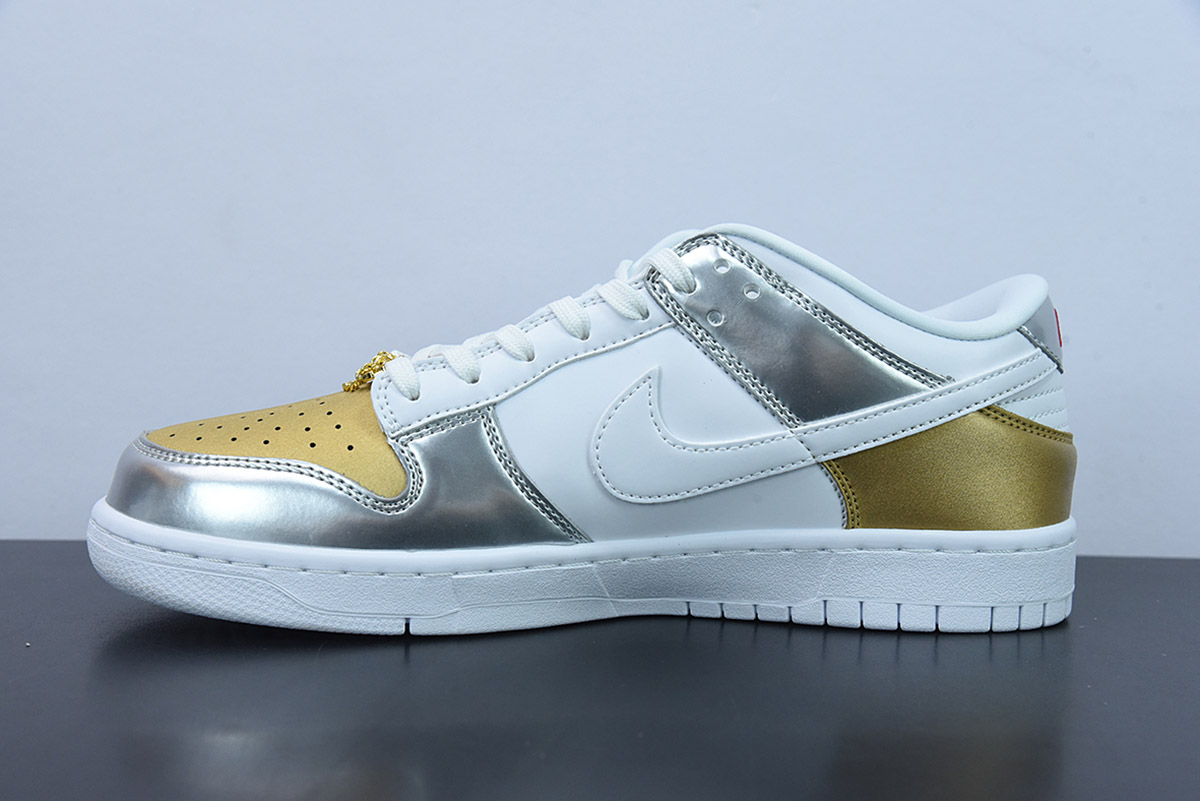 Nike Dunk Low ‘Metallic’ Gold/Silver-University Red-White DH4403-700 For  Sale