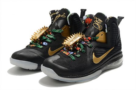 Nike LeBron 9 Watch The Throne Black Metallic Gold For Sale 2 445x295