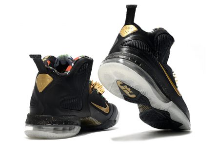 Nike LeBron 9 Watch The Throne Black Metallic Gold For Sale 3 445x295