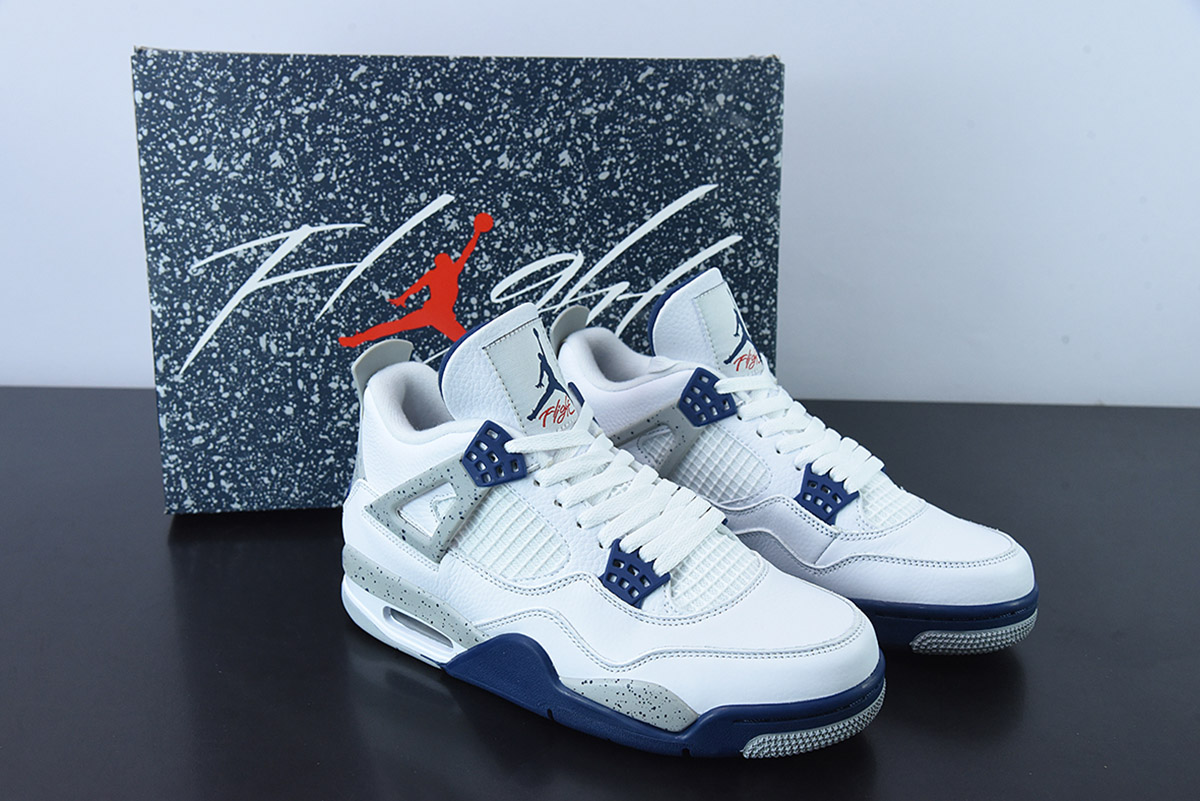 Air Jordan 4 White/Midnight Navy-Light Smoke Grey-Fire Red DH6927-140 For  Sale