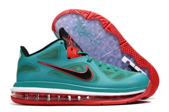 Nike LeBron 9 Low Reverse Liverpool Green Black Action Red White For Sale 346x230