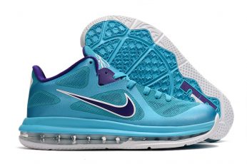Nike LeBron 9 Low Summit Lake Hornets Turquoise Blue Court Purple For Sale 346x230