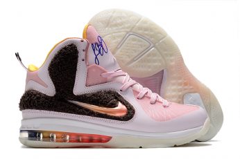 Nike LeBron 9 Regal Pink Multi Color Velvet Brown For Sale 346x230
