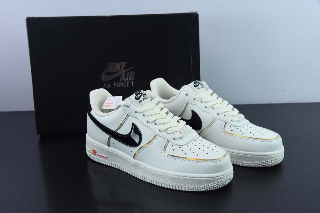 Nike Air Force 1 Low “Legendary” Black/Gum Light Brown-Metallic Gold ...