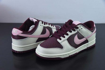 Nike Dunk Low Valentines Day Pale Ivory Medium Soft Pink Night Maroon For Sale 3 445x297