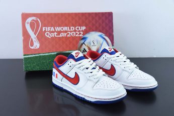 Custom Nike Dunk Low France White Blue Red For Sale 346x231
