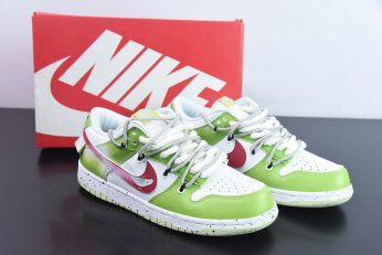 Nike Dunk Low Custom Green White Red 346x231